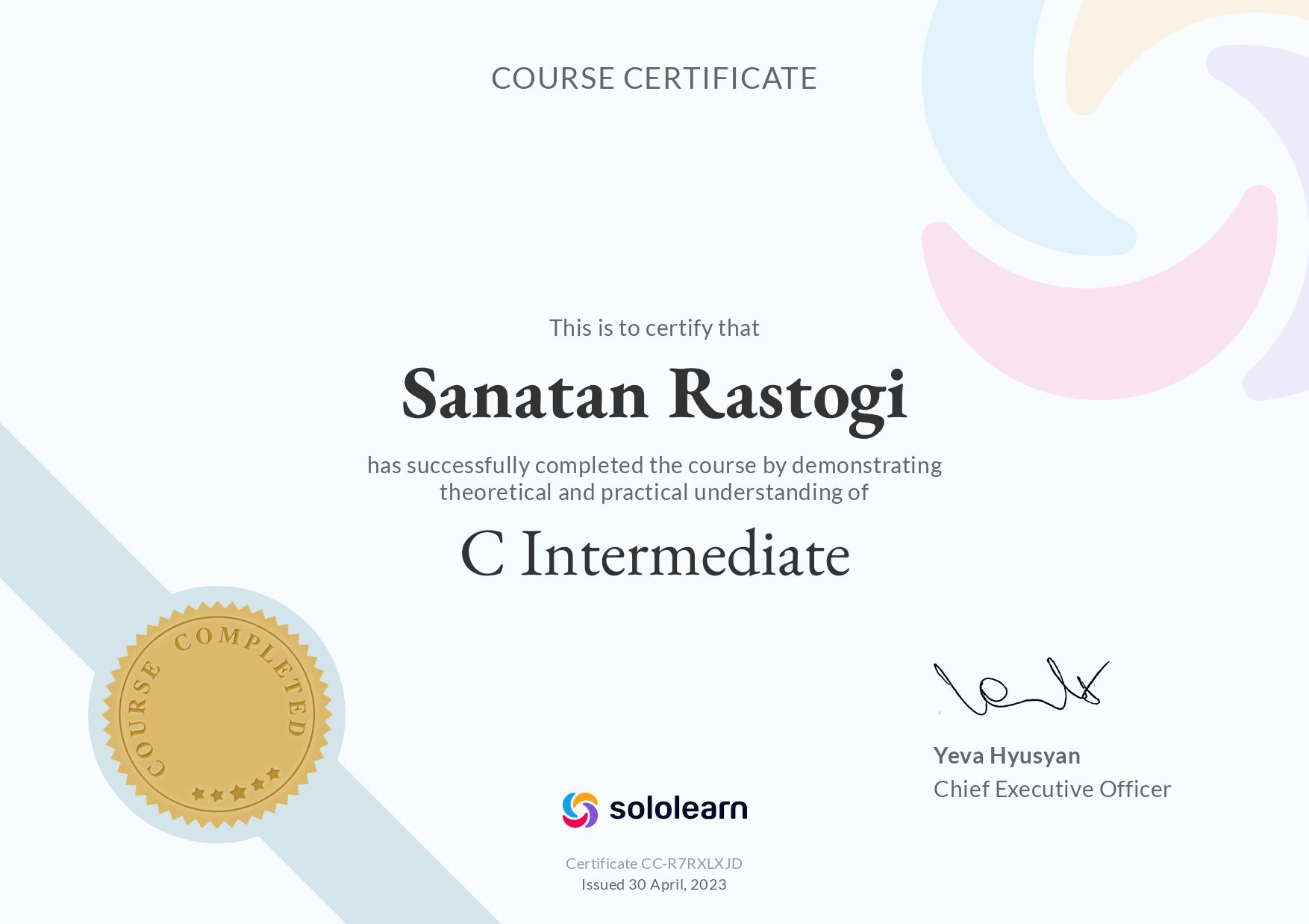 C Intermediate Certificate